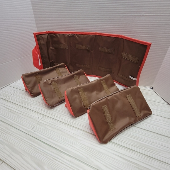 JM New York Red Roll Up Toiletry Cosmetic Bag W/Detachable Bags - Picture 11 of 13